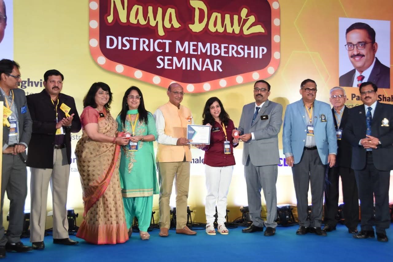 The club recognised at the Naya Daur district membership seminar