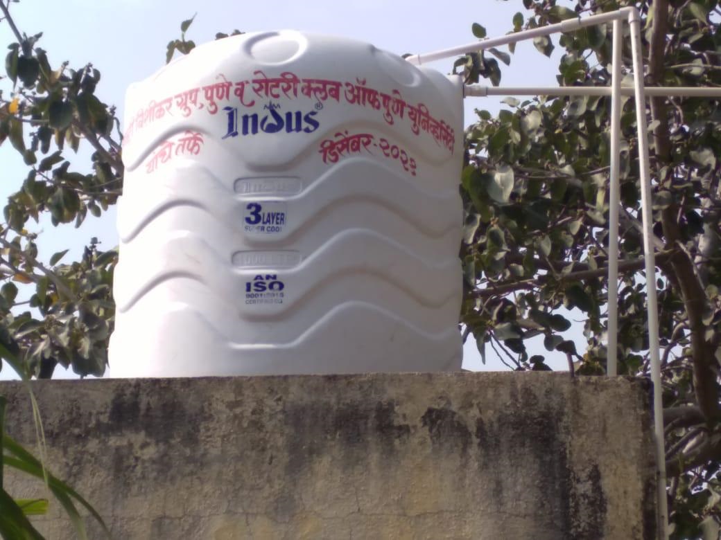 The water tank donated to Shivaji High School, December 2021
