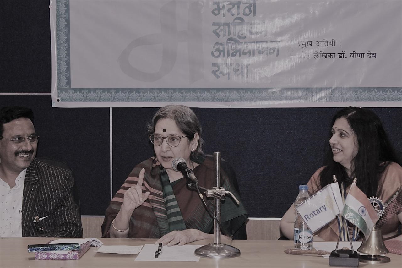 Dr. Veena Dev addressing the Abhivachan competition