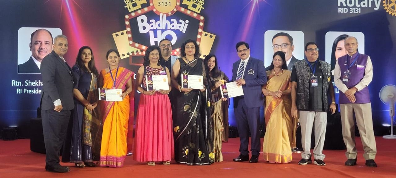 Award winners on stage at the District 3131 Badhaai Ho awards function