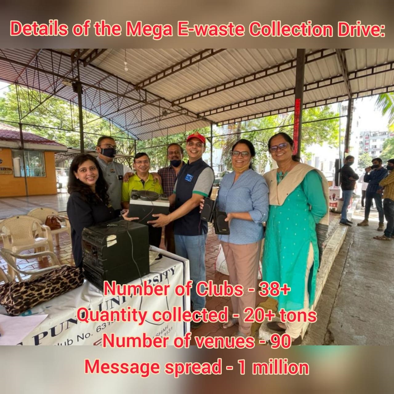 The mega e-waste collection drive: 38+ clubs, 90 venues and more than 20 tons collected