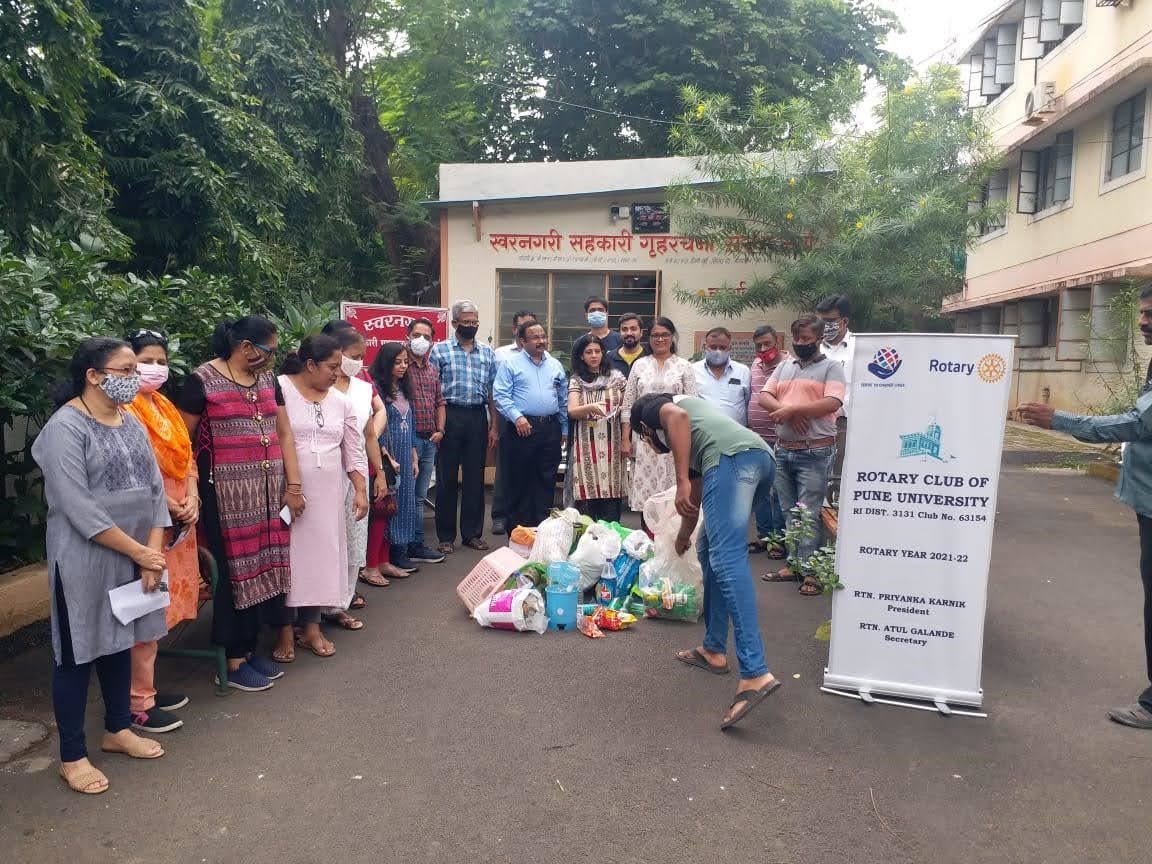 Plastic collected from Swarnagiri Society under the club's recycling drive